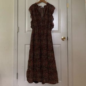 Women’s dark floral print summer dress